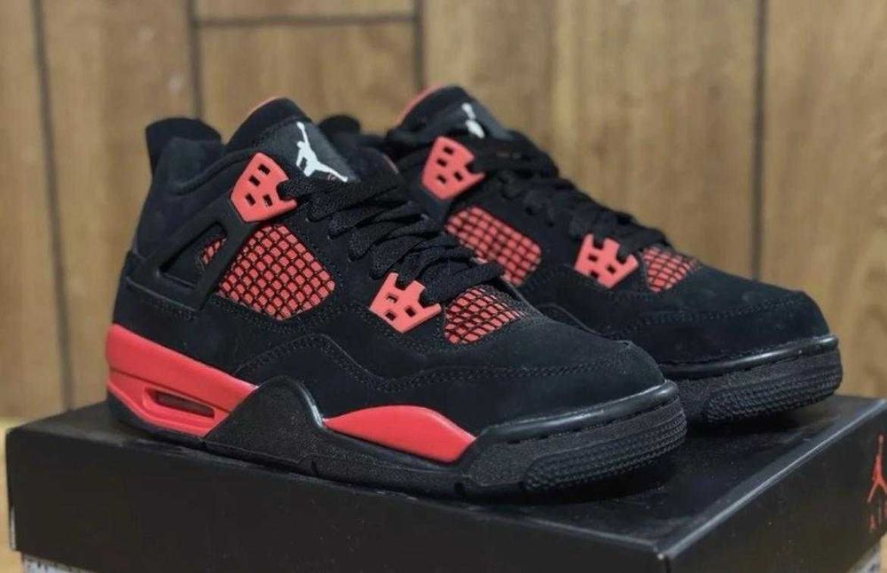 Jordan 4 czarne czerwone nowe buty jordana meskie