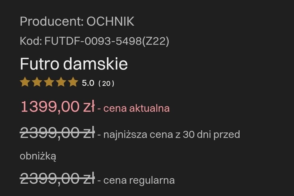 Futro naturalne z królika Ochnik L