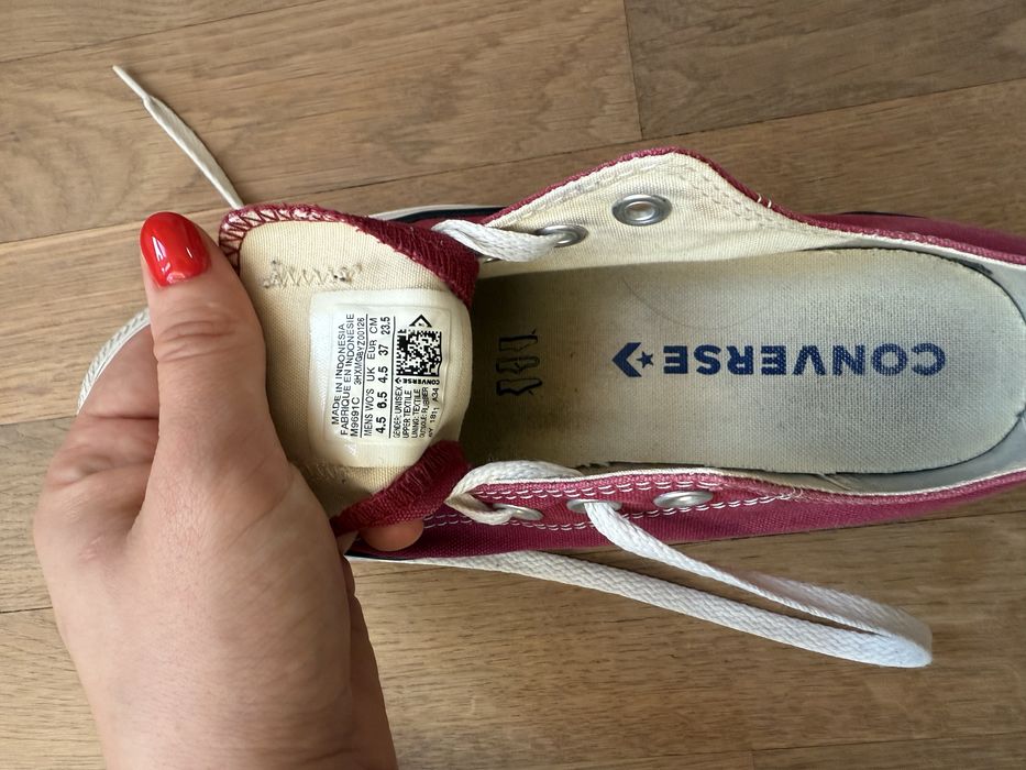 Converse bordowe damskie niskie 37