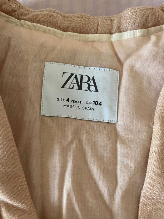Casaco de linho Zara criança bege rosado, 4 anos
