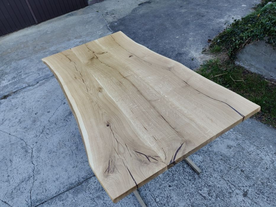Blat dębowy 166x85-82 Live edge na stół biurko ławę
