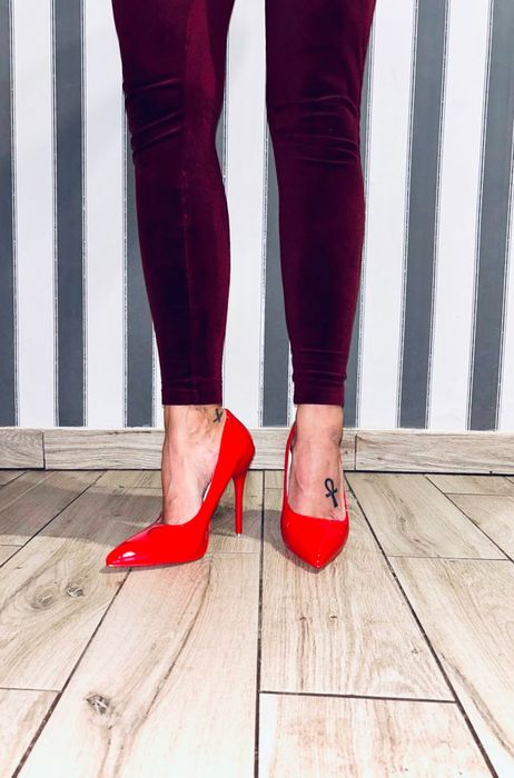 193/ OD RĘKI 42 Piękne czerwone szpilki 36-48EU męskie na 12cm obcasie