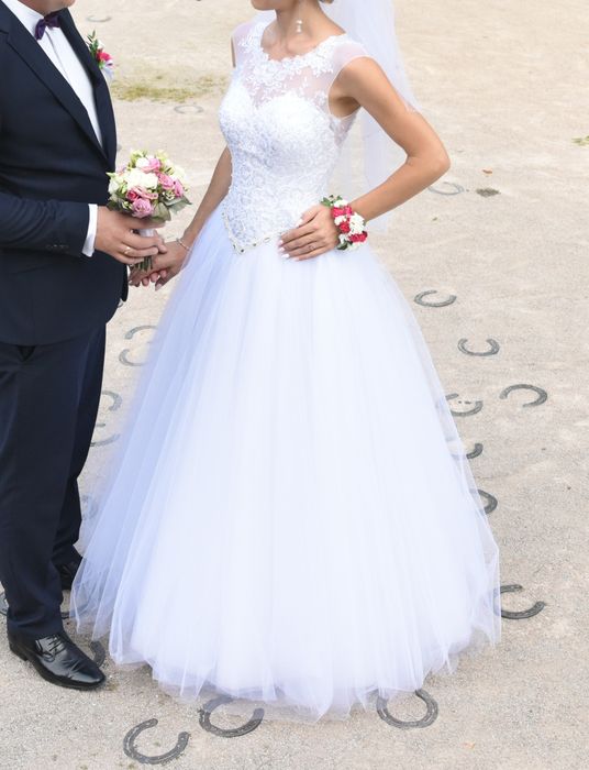 Suknia ślubna Princessa, biała, rozmiar S