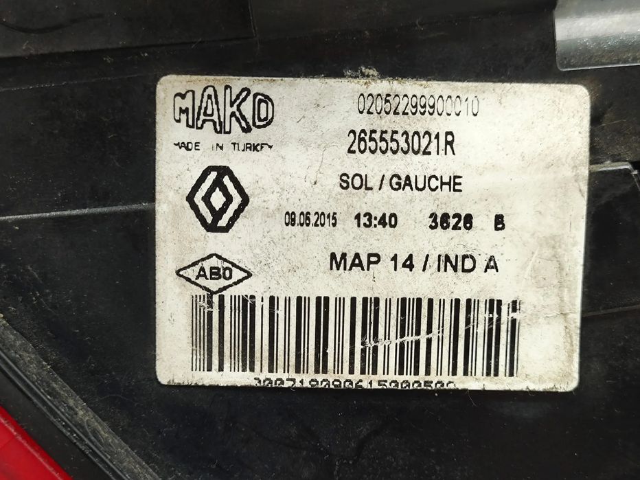 Farolim traseiro trás esquerdo original Renault Clio IV Carro Fase 1