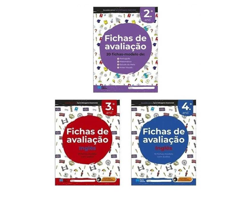 Fichas de Avaliação: Inglês - 3º Ano / Inglês - 4º Ano/ 2º Ano