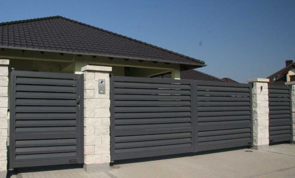 Ogrodzenie nowoczesne palisadowe metalowe żaluzja gabiony brama kuta