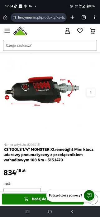 Mini grzechotka udarowa KS Tools 515.1470 1/4"