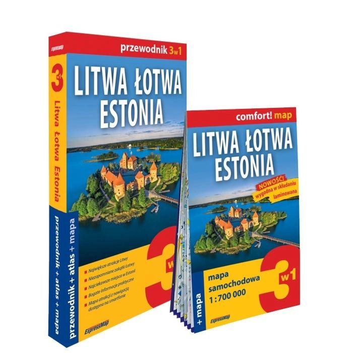 Litwa, Łotwa, Estonia 3w1: przewodnik+atlas+mapa praca zbiorowa Rok