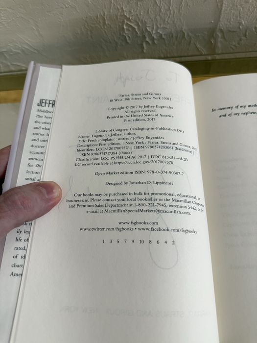 Jeffrey Eugenides Fresh Complaint перше видання підписана автором