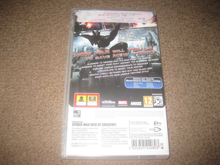 Jogo para a PSP "Spider-Man: Web Of Shadows" Completo!
