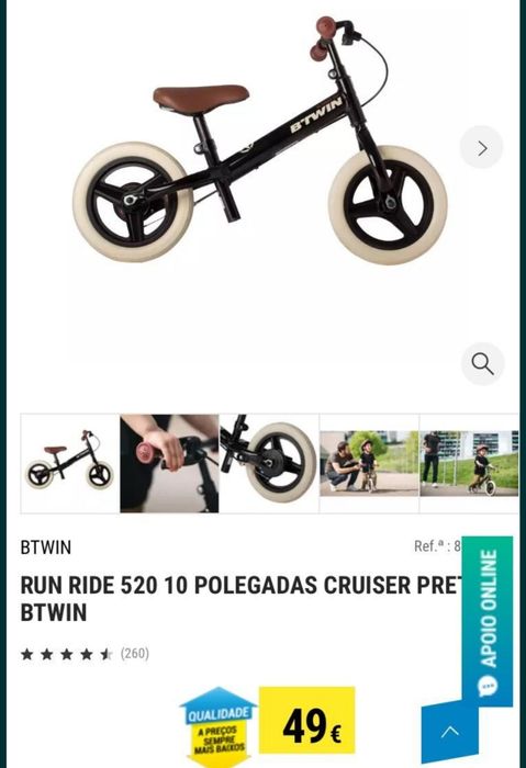 Bicicleta Aprendizagem Decathlon BTWIN sem pedais