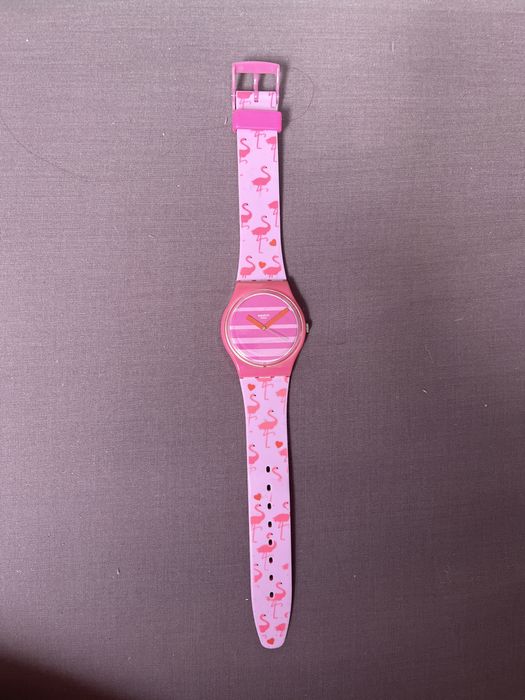 zegarek swatch dziecięcy flamingi