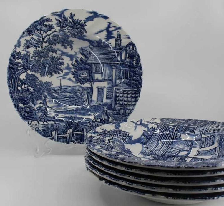 Serviço Jantar Myott _The Hunter_ e  Bridge Scenes - Crow Ducal