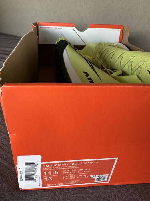 Nike Mercurial Superfly 10 Academy TF 45.5 wkladka 29.5