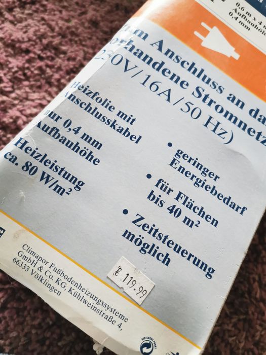 Elektryczna folia grzewcza