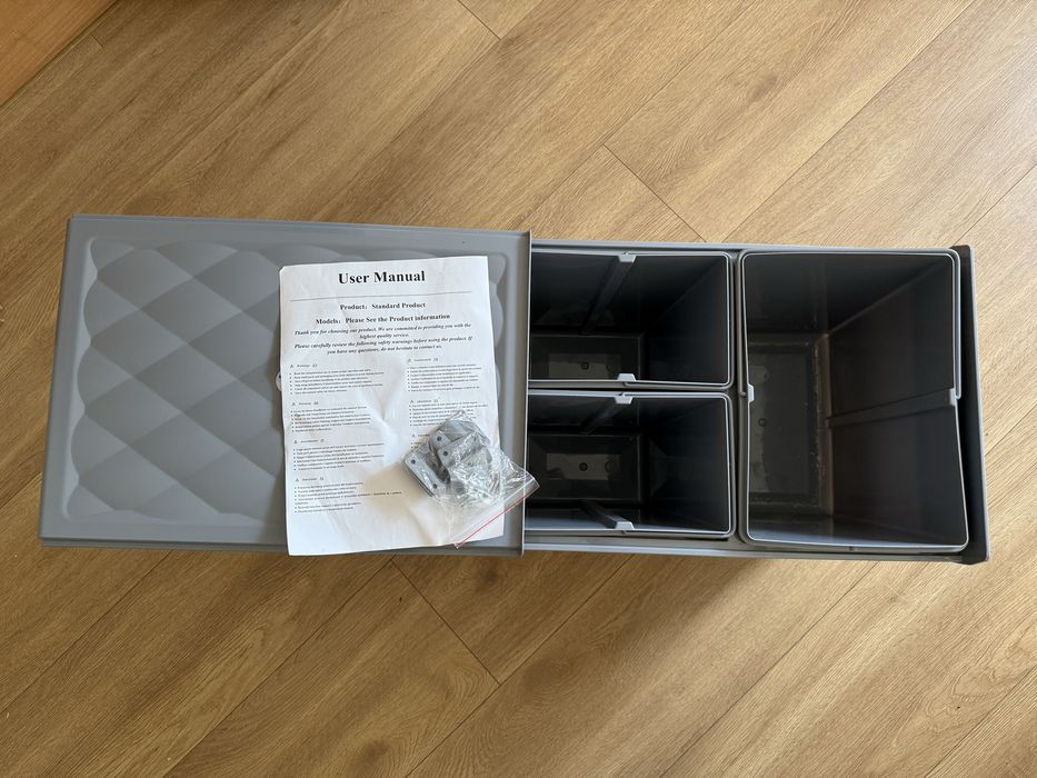 Wysuwany kosz do segregacji śmieci do szafki 40L (2x10L + 20L) JAK  NOWY