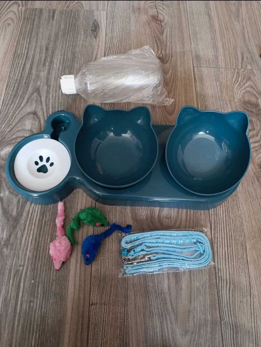 Miski dla kota , psa podwójne + gratis