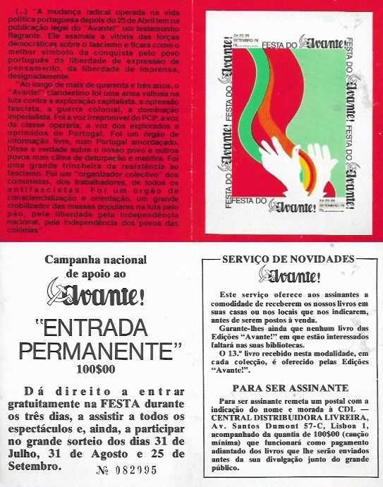 Política - 25 Abril - PREC - PCP - Festa do Avante 1976 - entrada