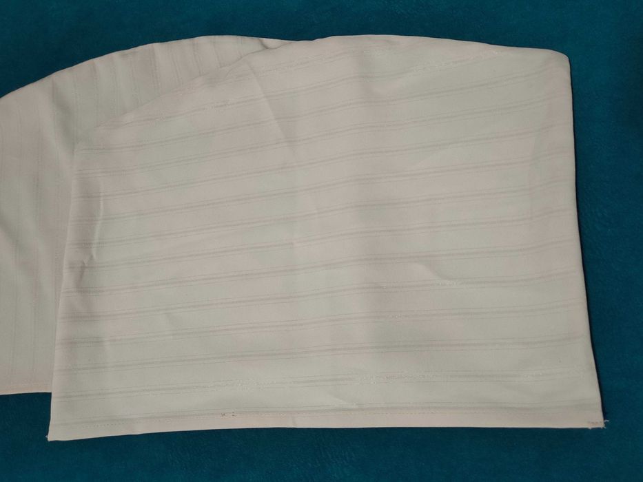 Короткие чехлы на спинку стульев. 2шт. синий и молочный цвет