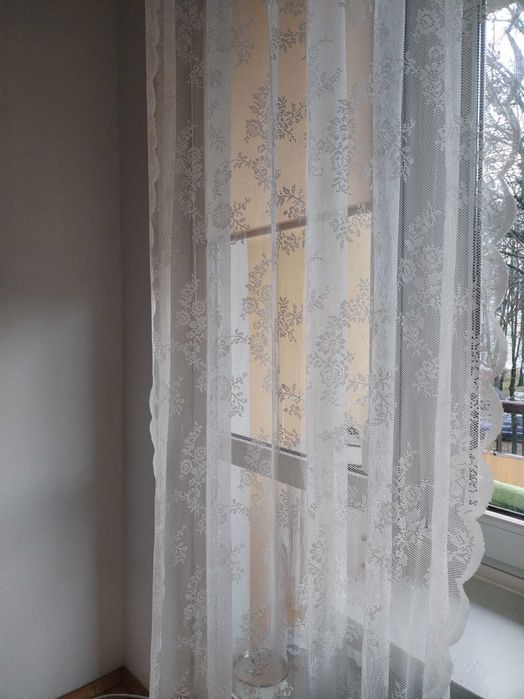 Długie firanki z koronką IKEA  x2