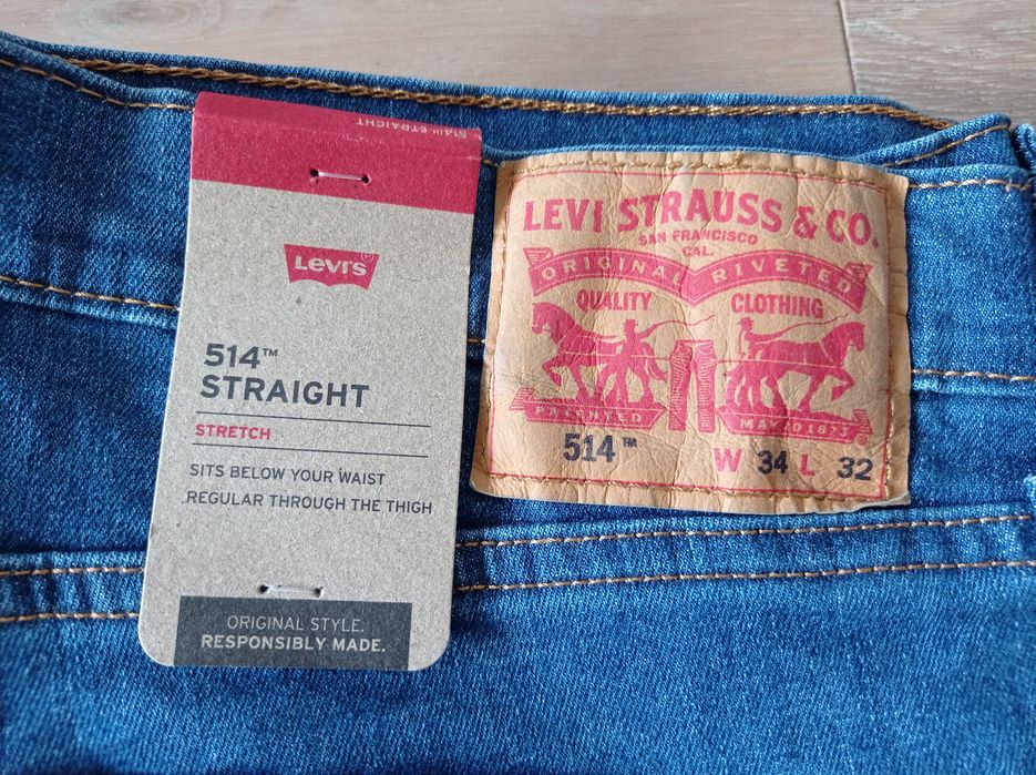 Levis 514 STRAIGHT STRETCH Nowe Oryginalne W34L32 TANIO za 1/3 ceny!!!
