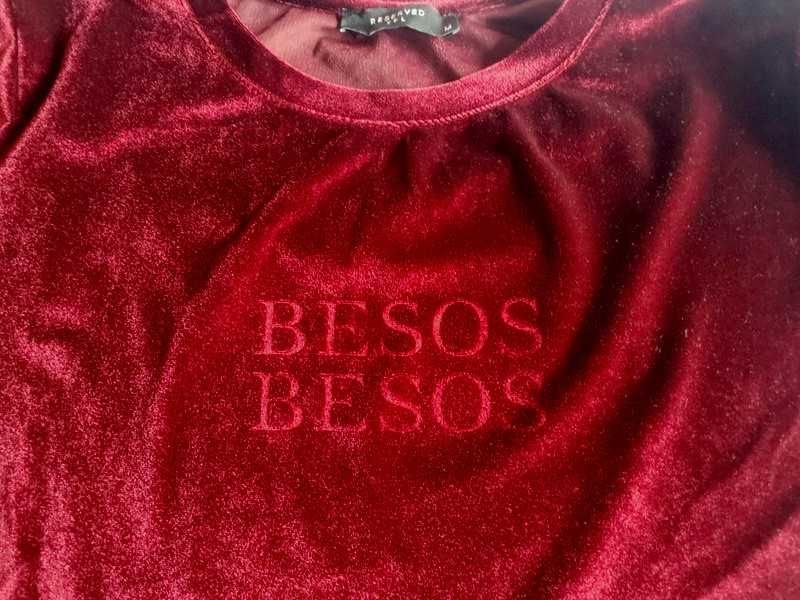 Bluzka welur bordo Reserved M