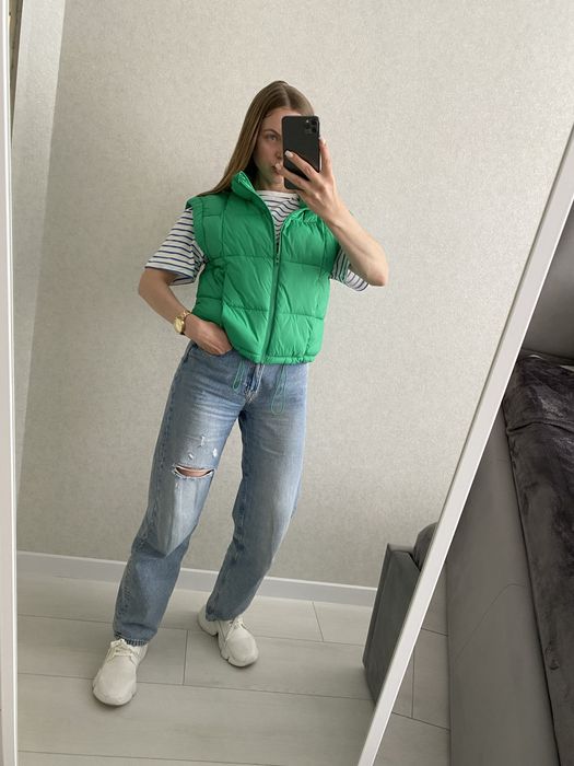 Жилетка reserved безрукавка пуховик зелена пуховик куртка