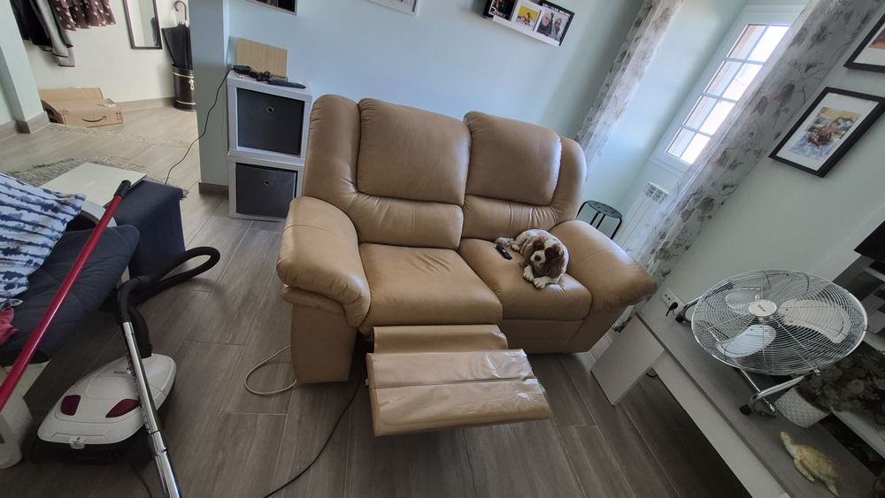 Sofa pele verdadeira