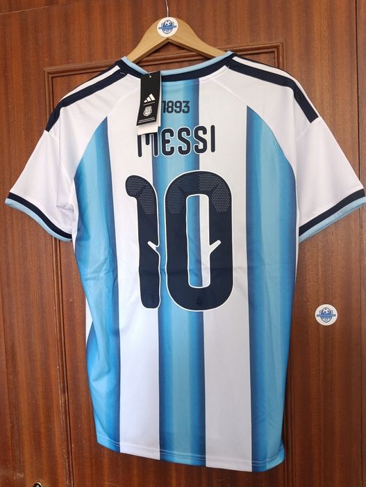 Camisolas Messi Argentina com badge de campeão