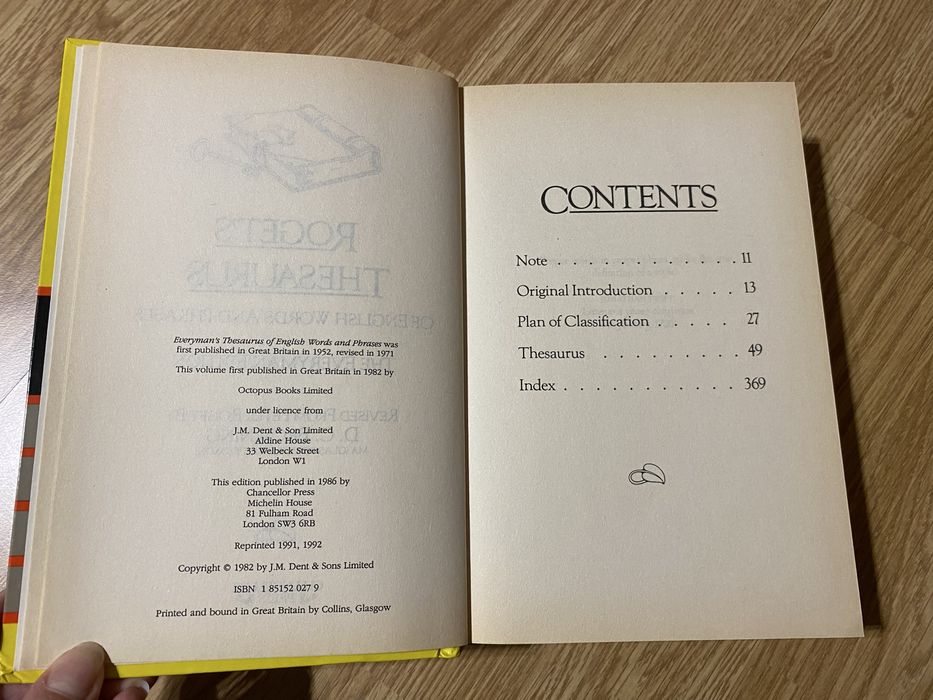 The Everyman Roget’s Treasaurusof English words and phrases