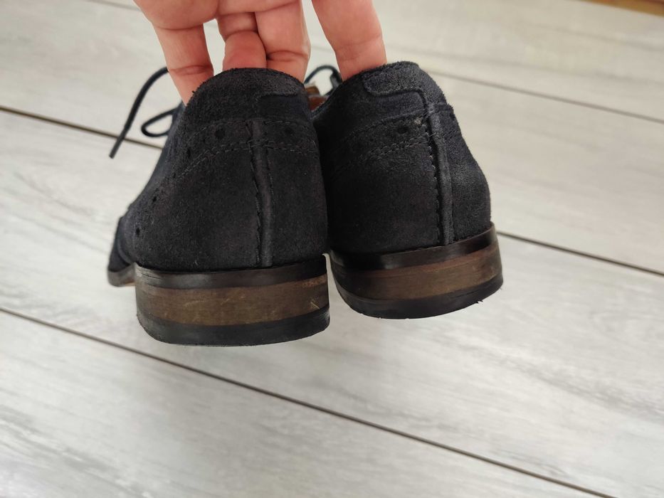 Чоловічі замшеві сині оксфорди туфлі clarks 42-43 (8-9 р) 27-27.5 см