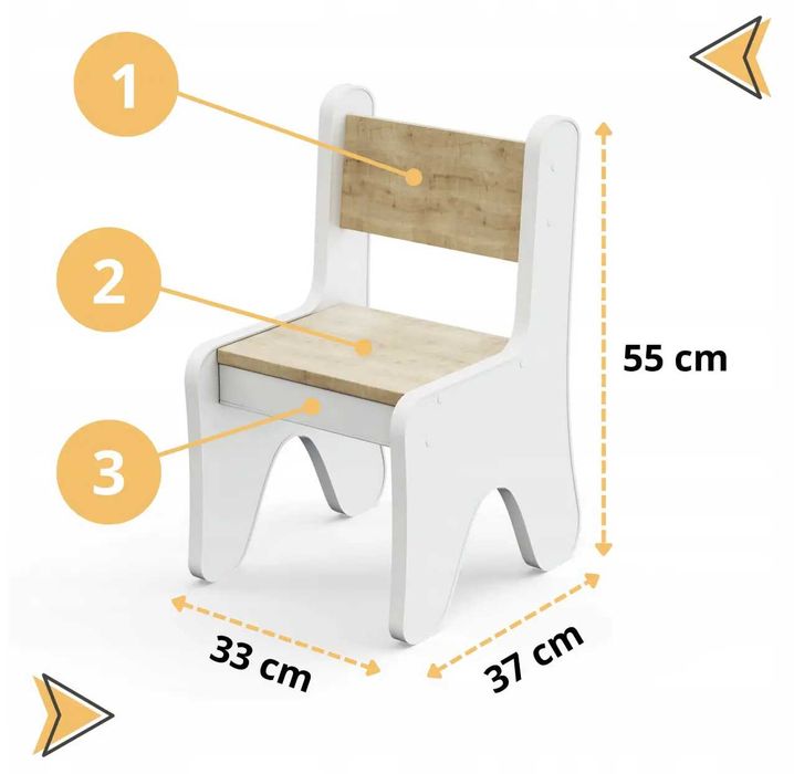 Комплект дитячих меблів столик та стільчик 70×45×51 стіл та стілець