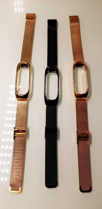 3 braceletes em aço inoxidável smartwatch mi band ler discrição.