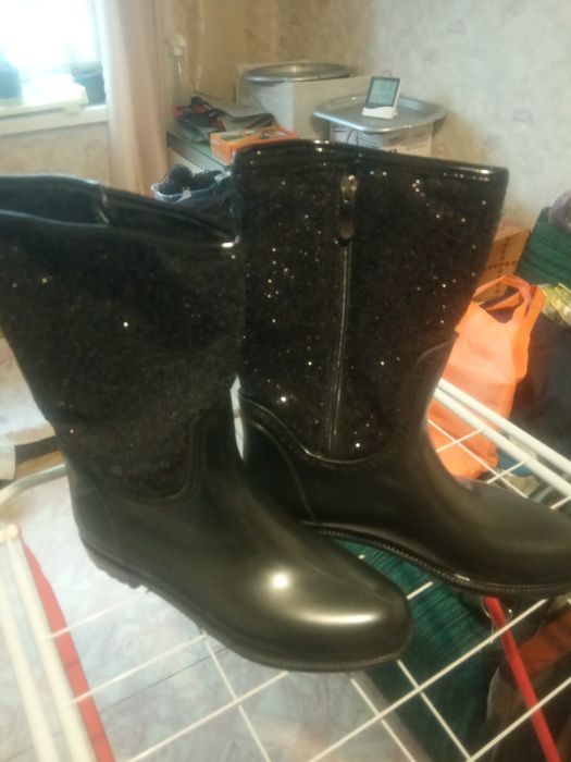 Сапожки резиновые утеплённые