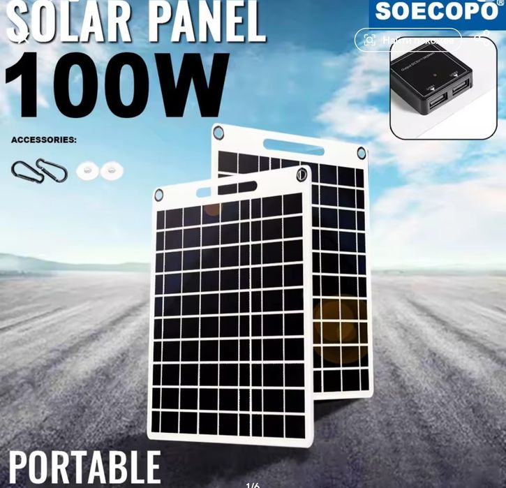 Сонячна панель 15W на два виходи usb 5v до 3А