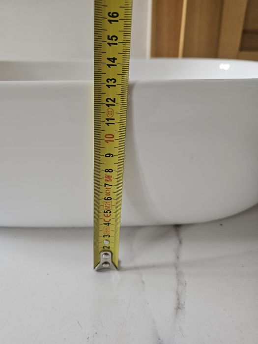 Umywalka nablatowa nowa ceramiczna 32,5x45,5cm podłużna biała