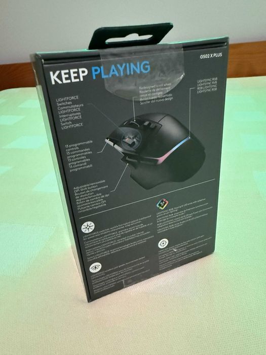 Rato Óptico Logitech G502 X Plus Lightspeed RGB Wireless Preto (Novo)