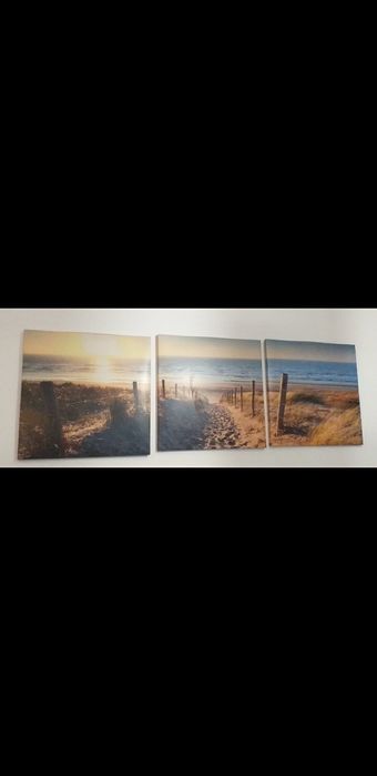 Quadro da praia tons claros