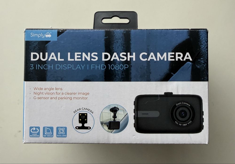 Видеорегистратор на 2 камеры Simply Dual Lens FHD 1080P | Экран 3"