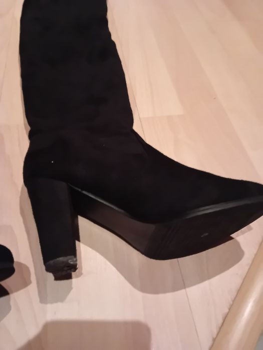 Botki czarne zamszowe