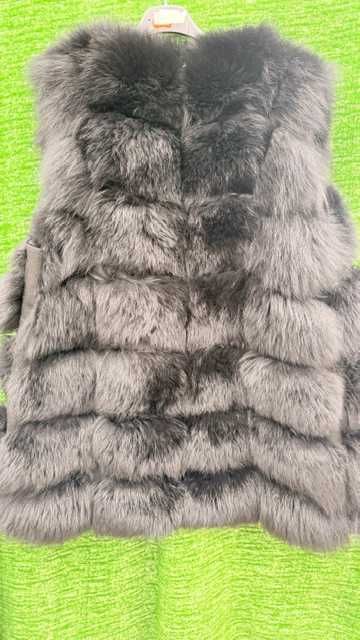 Kamizelka z lisa różowa