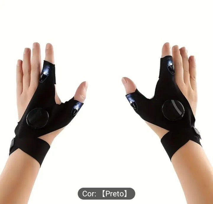 luvas luminosas LED portáteis  respiráveis