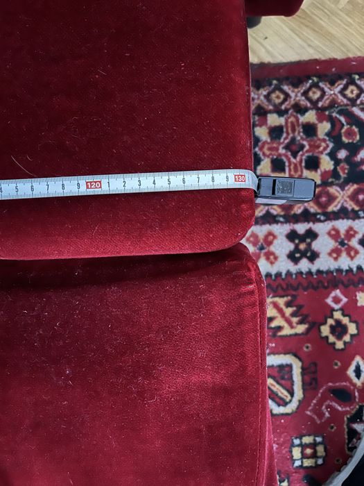 Kanapa w kolorze czerwonym + fotel