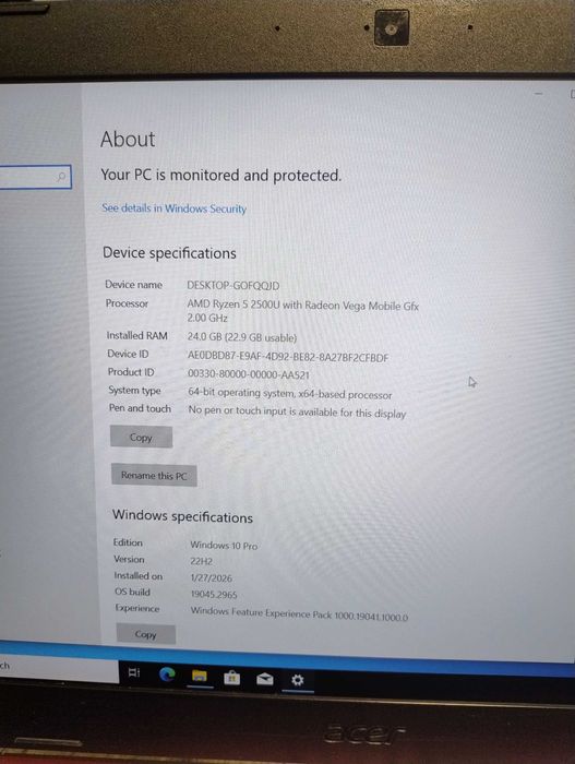 Acer Nitro 5 AN515-42/Ryzen 5/RX 560X 4GB/24GB RAM/SSD 250GB/Gaming