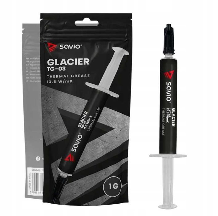 Pasta termoprzewodząca na procesor 1g SAVIO TG-03 GLACIER 13,5 W/mK