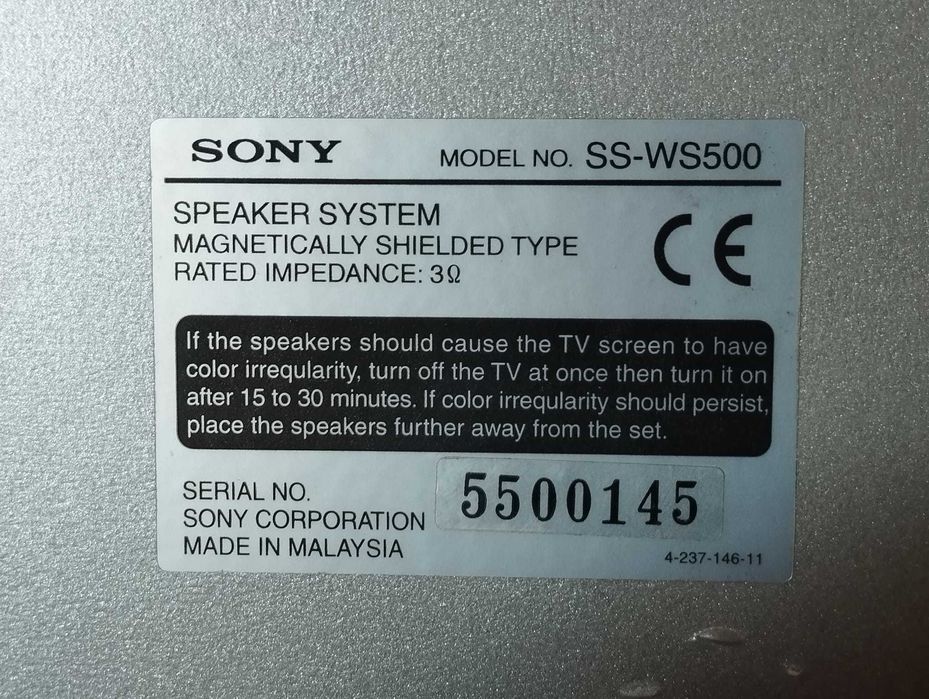 Colunas e Subwoofer Sony