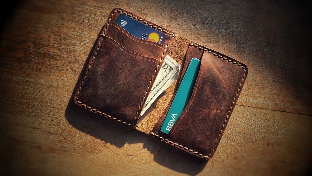 Ręcznie wykonany portfel ze skóry naturalnej minimalistyczny handmade