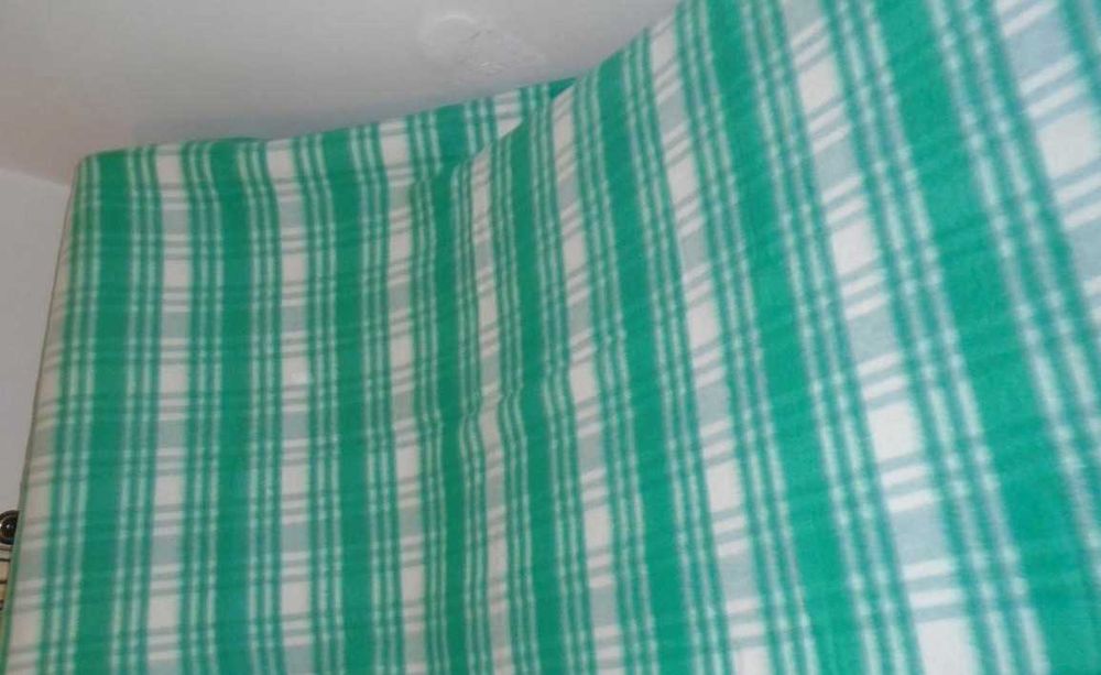 Cobertor padrão de risca verde !