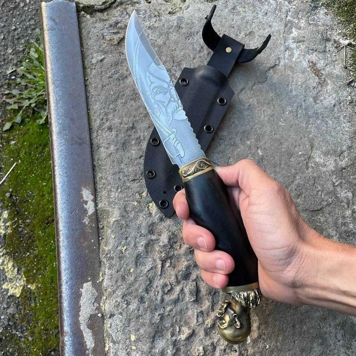 Ніж ГЕТЬМАН СІРКО KN4/2 с чехлом + мусат Нож на подарок с травлением