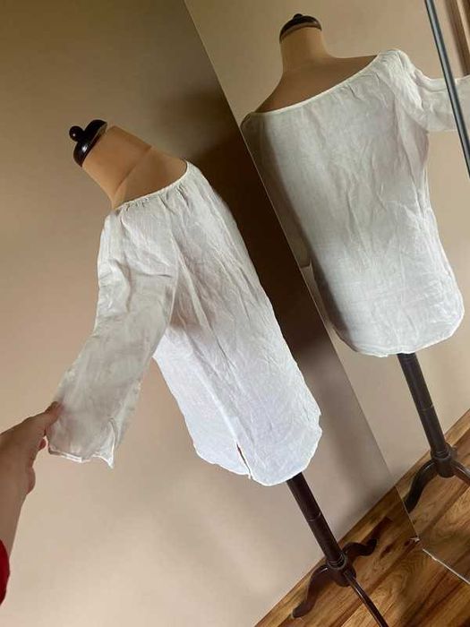 Ramio bluzka koszula organic lekka cienka biala basic capsule 38 40